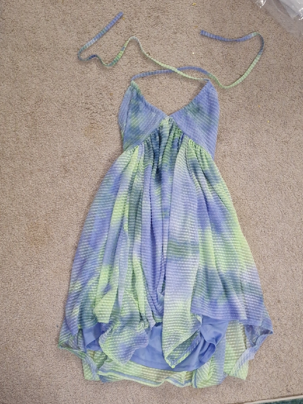wild fable Blue and Green Halter Babydoll Dress